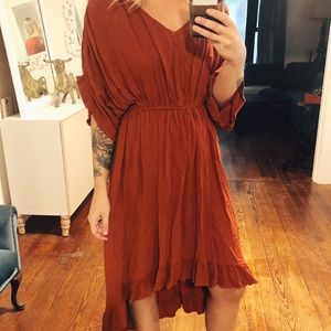 Rust high low dress